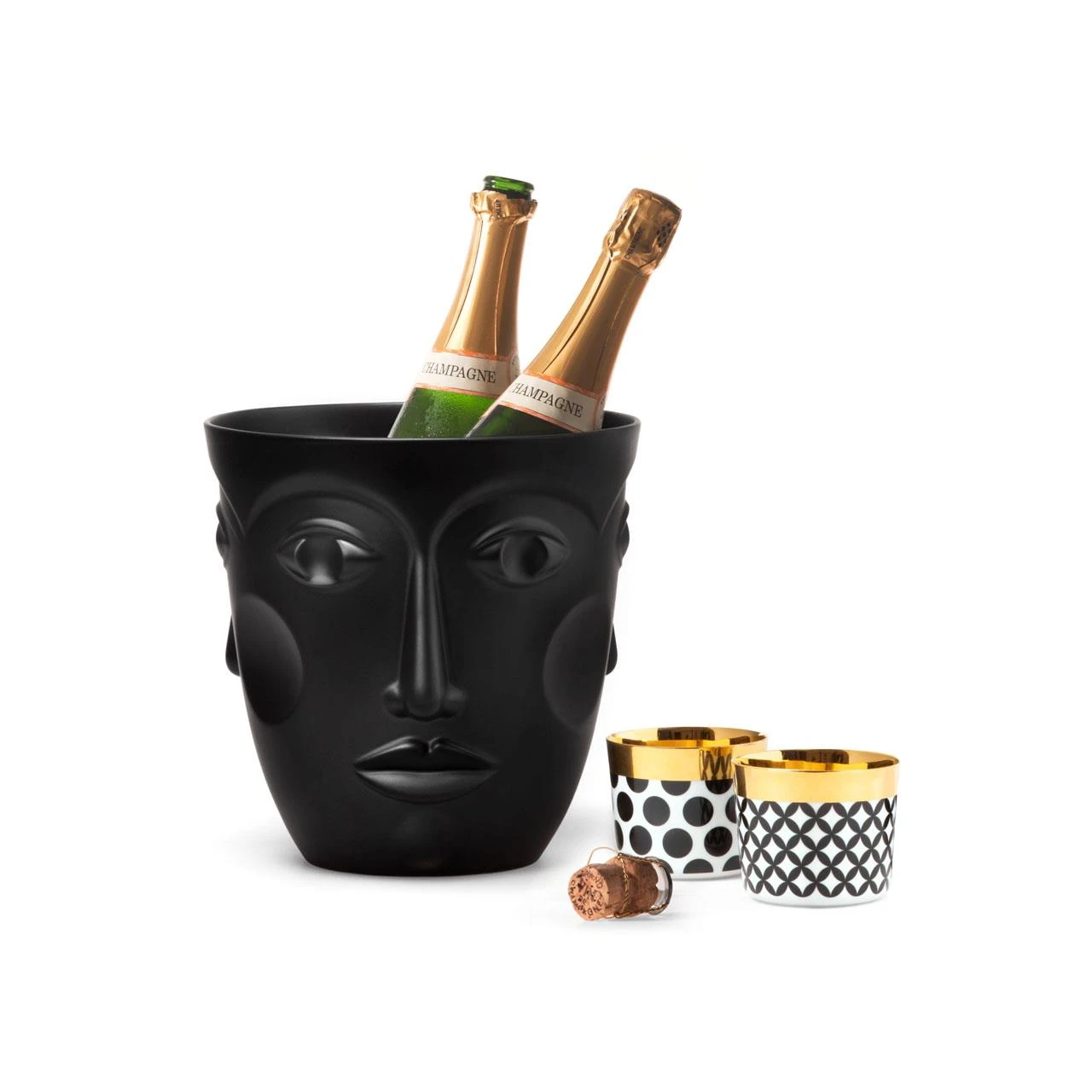 Neu ???? Sieger By Fürstenberg Sektkühler Faces Satin Black ???? 2 Neu ???? Sieger By Fürstenberg Sektkühler Faces Satin Black ???? – Bild 2